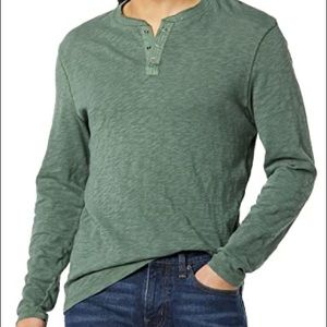 NWT! Men’s Lucky Brand Washed Snap-Button Henley in Green Size XL RET: $59